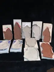 Lot Of 11 Longaberger Pottery RETIRED Christmas Cookie Molds Kriss Kringle Santa