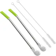 8.3 Inches Long Yerba Mate Bombilla Gourd Drinking Filter Straws Soft H