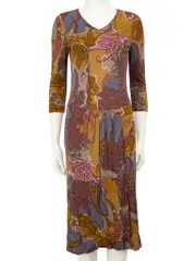 Paisley Patterned Midi Dress