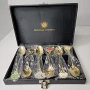 Smithsonian Institution Souvenir Spoons Set Of 6 SHOGUN DESIGN Aoi Leaf Enameled