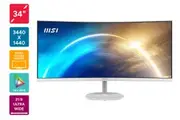 MSI 34" PRO UltraWide Curved QHD 100Hz Business Monitor - White (MP341CQW)