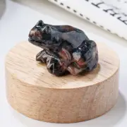 Natural Quartz Crystal Carved Lucky Frog Gemstone Statue Healing Energy Decor