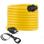 25FT Heavy Duty Generator Locking Power Cord NEMA L14-30P/L14-30R,4X10 Gauge ...