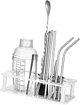 Perfk 13 Pieces Bartender Kits Cocktail Bartending Set Bottle Rack Beginners Portable Home Stable Desktop Party Cocktail Shaker Set
