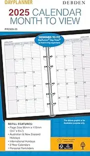 Collins Day Planners - Personal Month to View Calendar Year Diary/Planner Refill - 2025