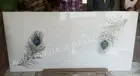 4'x2' White Marble Bar Height Dining Table Feather Inlay Art Interior Decor E953