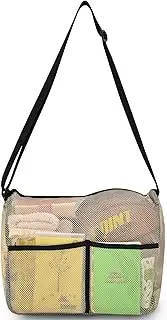Mildbeer Gym Tote Bag, Mesh Bag Crossbody Satchel 12x6x12 for Gym Beach Ball Games Training Camping Hiking Clothes Storage