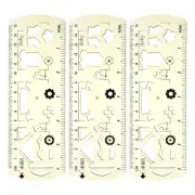 3pcs Unbreakable Flexible Rulers 15cm/6" Folding Plastic Ruler Light Green
