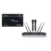 Wireless UHF Microphone Reciever 2CH Handheld Microphones Metal Karaoke KTV Mic