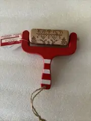 NEW Dough Roller Rolling Pin Christmas Holiday Reindeer & Tree Stamp