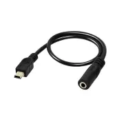 1x Mini USB B Male Plug 5 Pin to 3.5mm Female AUX Audio Adapter Cable Cord 30cm