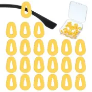 Water Drop Shape Eye Glasses Ear Grip, 12 Pairs Hook with Box, Yellow