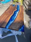 Wooden Table, Live Edge Table, Walnut Wood Table Ocean Epoxy Table Home Decor