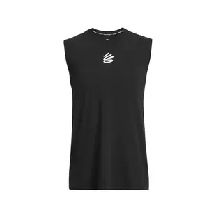 Under Armour 背心 Curry Tank Top 男款 黑 白 彈性 寬鬆 咖哩 無袖上衣 運動 籃球 UA 1383377001