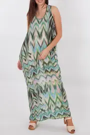Aquamarine Aztec Long Dress--ELL-1413146