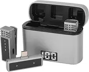 Denash Lavalier Microphones, Noise Reduction Clip On Lapel Mic with Charging Case & Type C for Mobile Live Streaming Interviews​