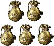 CIMAXIC 5pcs Unique Brass Pendant Key Pendant Unique Fish Solid Bag Solid Bag Decor Golden Brass