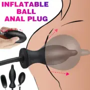 Inflatable Anal Anus Plug Dildo Vibrator Expandable Silicone Sex Toys for Gay