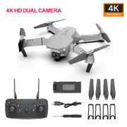 4K Dual cameras Pro WIFI FPV Drone With Wide Angle HD 1080P Camera Altitude Hold RC Foldable Quadcopter Drone Color Grey