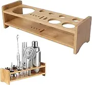 Bartender Kit, Cocktail Shaker Set with bamboos Stand, Mixology Bar Tool Accessories for Home Bar Drink Mixing Mixology Kit