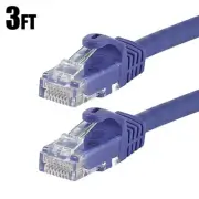 3FT Cat6 RJ45 Ethernet LAN Network Patch Cable UTP Copper Wire Gold 24AWG Purple