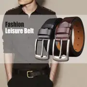 Leather Mens Belts Real New Genuine Buckle Waist Strap Brown Black Jeans Belt