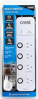 Crest Power Board 4 Socket 4 Switch Surge Protected