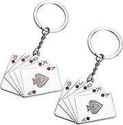 MAGICLULU 2Pcs Poker Card Keyring Pendant Keychain Creative Decorative Playing Card Keychain for DIY Crafts Unique Friends