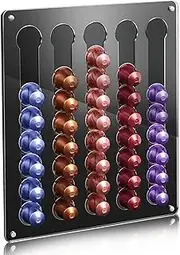MOLEDINO Capsule Holder Wall for Nespresso Original (40), 35 cm x 30 cm Coffee Capsules Storage Coffee Organiser, Acrylic Magnetic and Sticking, Space-Saving for Fridge, Wall Cabinet, Kitchen Cabinet