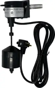 Vertical Sump Pump Float Switch, Universal , 10' Cord