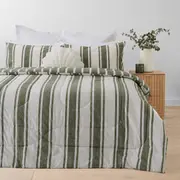 Eden Reversible Comforter Set - Double Bed, Green
