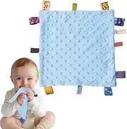 RUGBOL Taggy Blanket, Taggy Blanket for Baby, Baby Toy for Newborn Boy (Blue)