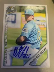 Brian Glowicki 2019 Myrtle Beach Pelicans Signed Team Card