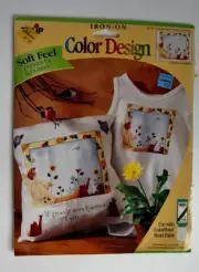 IRON ON COLOR DESIGN FOR PAINTING AND/OR BEADING - FLOWERS AND FRIENDS DESIGN