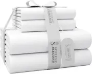 1200 Thread Count Cotton Rich Full White Sheets Set, Full, 01 - Arctic