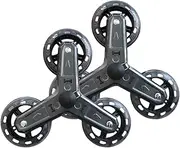 Perfeclan 2Pcs Folding Grocery Cart Tri Wheels Utility Cart Stair Wheels Spare Parts with Metal Bracket Portable Anti Slip Replacement
