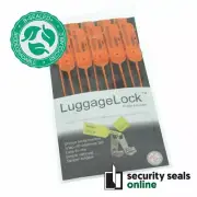 Orange LuggageLock™ BIO Tamper Evident Security Seal Luggage Travel Tag, 10 Pack