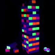 54 Piece Gant Tumble Tower Outdoor Games, Glow in the Blacklight Tumble Tower Y