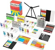 MEEDEN Acrylic Paint Set, Deluxe Artist Painting Kit with Portable Tabletop Easel, Acrylic Paints, Paintbrushes, Canvas, Palettes and Accessories, Art Paint Supplies for Artists, Beginner & Adults