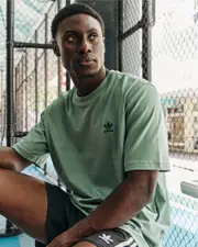 [adidas] adidas Men's Trefoil Essential T-Shirt in Silver Green Size XL XL Silver Green