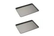 2x Mastercraft 35x25cm Heavy Base Non-Stick Bake Tray Kitchen Baking Pan Black