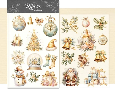 Rub on Transfers Stickers 2 Sheets for Crafts Cloth Glass Acrylic Wood Furniture