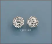 4 Silver Filigree Beads 7.5mm for Leather Cord #51533