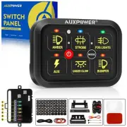 RGB 6 Gang Switch Panel On-Off LED Circuit Control Box For Car Truck Jeep 12/24V