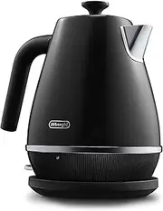 [De'Longhi] Distinta X KBIN3001.BK Designer Kettle, Brushed Steel, 360 Swivel Base, Cord Storage, 1.7 Litre, Anti-limescale Filter -Black