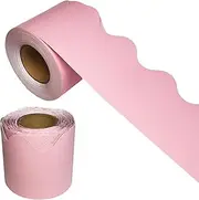 69 Feet Scalloped Bulletin Board Borders，Holiday Decoration for School，Scalloped Borders Classroom Bulletin，for Classroom Décor, Bulletin Board Trim Doors Decoration Strips（Pink）