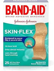 Band-Aid Brand Skin-Flex Adhesive Bandages, All One Size, 25 Bandages Per Box (6 Boxes)