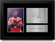[HWC Trading] FR A4 George Foreman Boxing Gifts Printed Signed Autograph Picture for Boxer Memorabilia Fans - A4 Framed