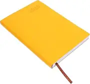 TOGEVAL Agenda Book Planner Academic Multi-Function Monthly Weekly Daily Notebook Notepad Plan Book for Teachers 2025 Yellow Leather