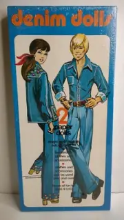 Vintage 1974 Denim Dolls Paper Dolls with Magic Touch New in Box.